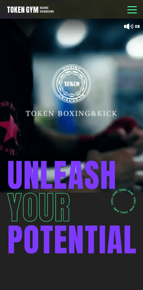 TOKEN GYM様ウェブサイト制作 SPビュー